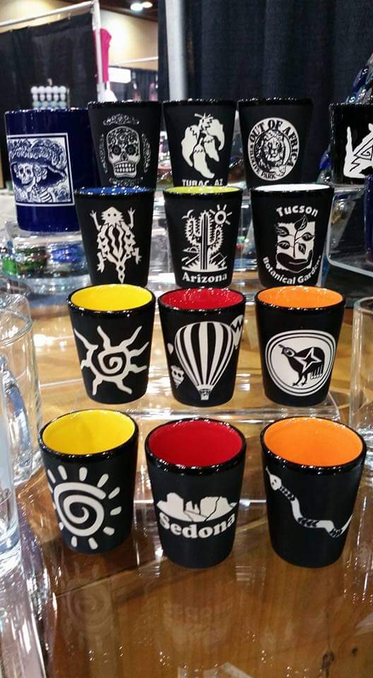 Color Interior shot glass